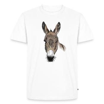 Tête d’âne en couleur - T-shirt Premium bio Homme - blanc - Devant - Nico (187cm)