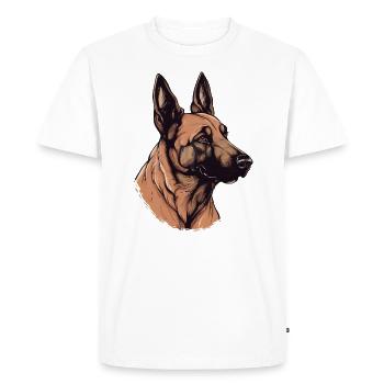 Belgian Malinois - Men's Premium Organic T-Shirt - white - Front - Nico (187cm)