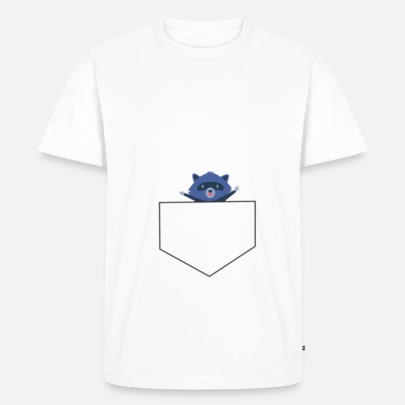 Waschbär Bauchtasche Süß Geschenkidee - Männer Premium Bio T-Shirt - Weiß