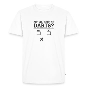 Funny Dart Sayings Dart Club Dart Player Darts - Men's Premium Organic T-Shirt - white - Front - Nico (187cm)