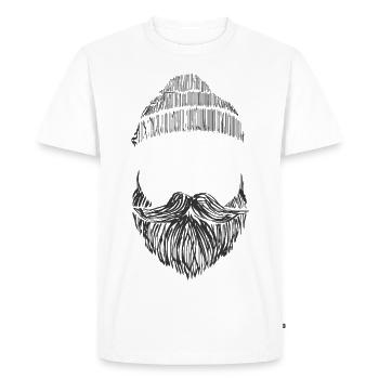 Barbe avec bonnet - T-shirt Premium bio Homme - blanc - Devant - Nico (187cm)