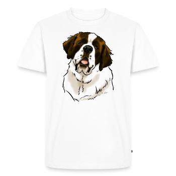 St. Bernard dog's head (clear textiles) - Men's Premium Organic T-Shirt - white - Front - Nico (187cm)