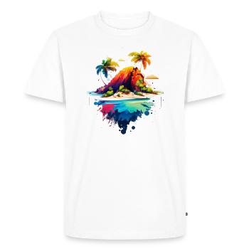 Beautiful Island Illustration | South Sea Island - Men's Premium Organic T-Shirt - white - Front - Nico (187cm)