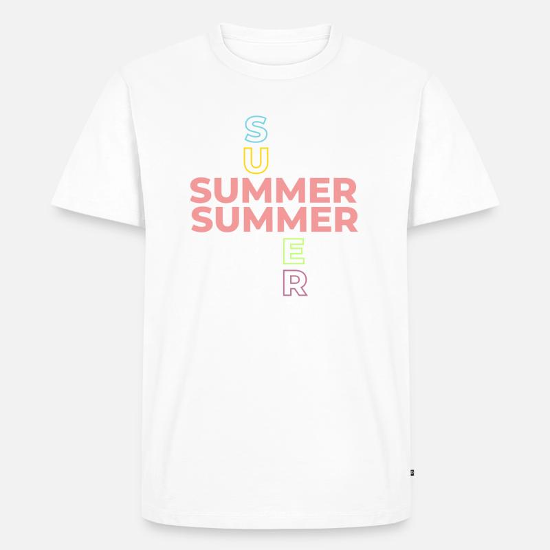 SUMMER SUMMER - Männer Premium Bio T-Shirt - Weiß