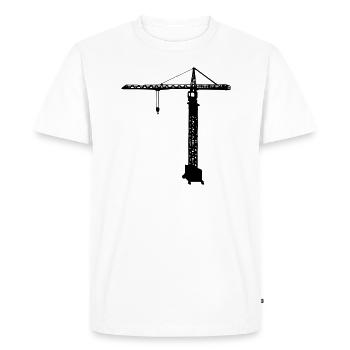 Grues à tour - T-shirt Premium bio Homme - blanc - Devant - Nico (187cm)