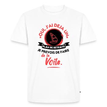 Je prévois de faire de la voile - T-shirt Premium bio Homme - blanc - Devant - Nico (187cm)