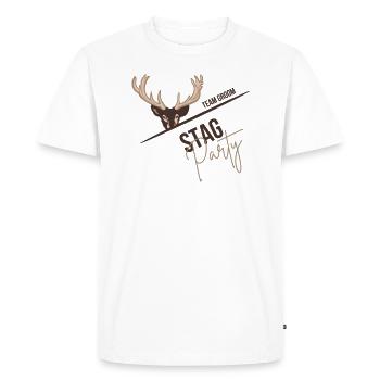 Team Groom Stag Party | JGA | Polterabend | Deer - Men's Premium Organic T-Shirt - white - Front - Nico (187cm)