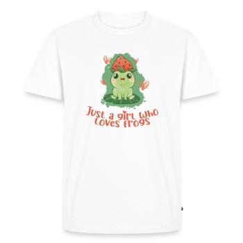Frosch Mädchen Frog - Juste une fille qui aime les grenouilles - T-shirt Premium bio Homme - blanc - Devant - Nico (187cm)