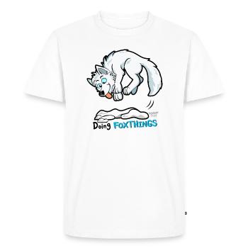 Polar Fox Doing Foxthings - Men's Premium Organic T-Shirt - white - Front - Nico (187cm)