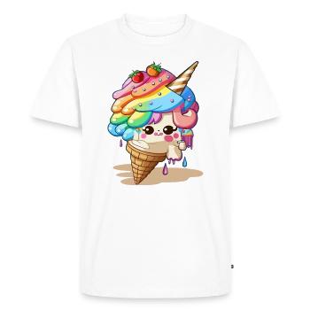 Licorne magique - Édition d’été - T-shirt Premium bio Homme - blanc - Devant - Nico (187cm)