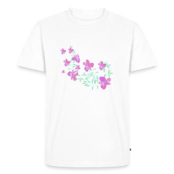 laurier-rose,fleur,lotus,vigne,floral,fleurs - T-shirt Premium bio Homme - blanc - Devant - Nico (187cm)