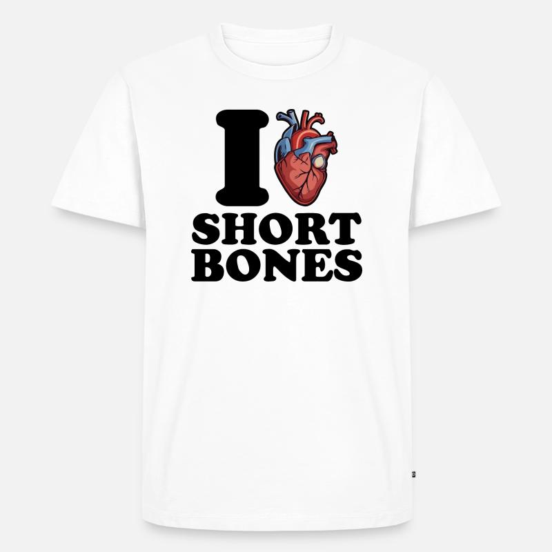 Ich liebe kurze Knochen - Männer Premium Bio T-Shirt - Weiß