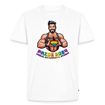 Pride 2024 - Many. Together. Strong! - Men's Premium Organic T-Shirt - white - Front - Nico (187cm)