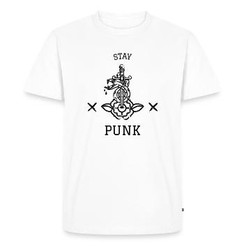 punk - T-shirt Premium bio Homme - blanc - Devant - Nico (187cm)