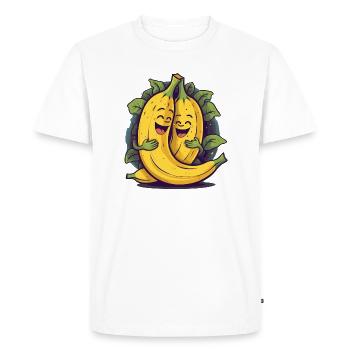 Banane, Câlin de banane - T-shirt Premium bio Homme - blanc - Devant - Nico (187cm)