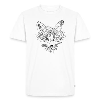 Visage de renard - Visage de renard - T-shirt Premium bio Homme - blanc - Devant - Nico (187cm)