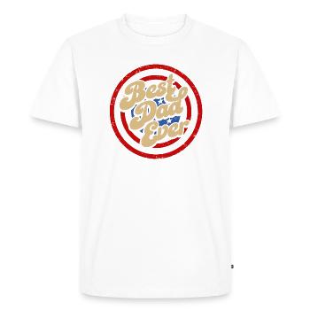Best Father Ever Gift for Dad - Men's Premium Organic T-Shirt - white - Front - Nico (187cm)