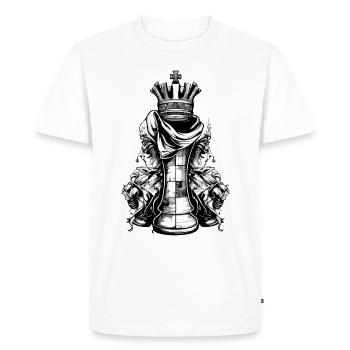 Monsieur le roi d'échecs - T-shirt Premium bio Homme - blanc - Devant - Nico (187cm)