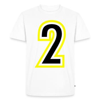 2 Number College - Men's Premium Organic T-Shirt - white - Front - Nico (187cm)