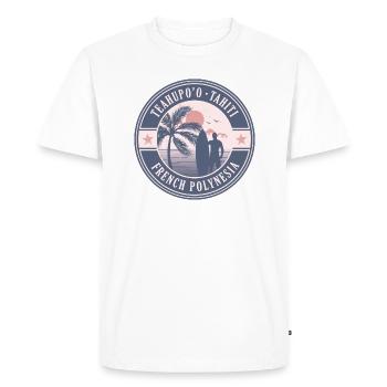Teahupo’o Tahiti French Polynesia Vintage Surfing - Men's Premium Organic T-Shirt - white - Front - Nico (187cm)