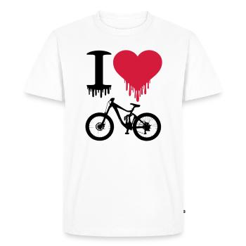 I love Downhill Bike Freeride MTB Enduro biking - Men's Premium Organic T-Shirt - white - Front - Nico (187cm)