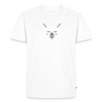 Lama détends-toi - T-shirt Premium bio Homme - blanc - Devant - Nico (187cm)