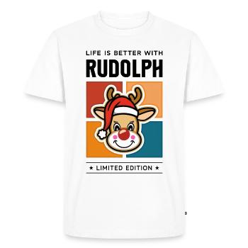 Rudolph - T-shirt Premium bio Homme - blanc - Devant - Nico (187cm)