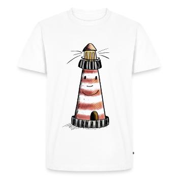 Small Lighthouse - North Sea - Vacation - Comic - Men's Premium Organic T-Shirt - white - Front - Nico (187cm)