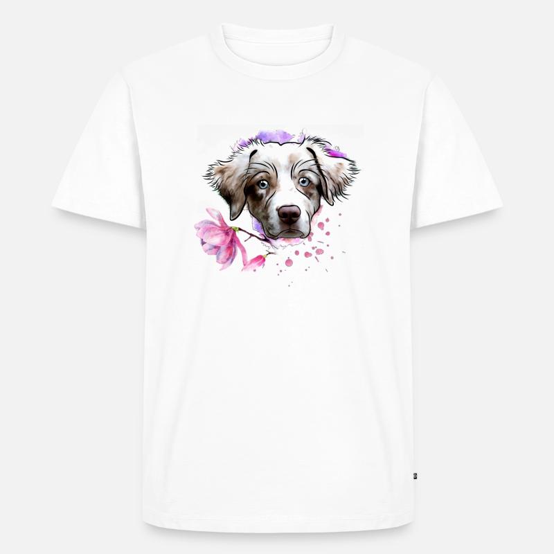 Aussie - Männer Premium Bio T-Shirt - Weiß