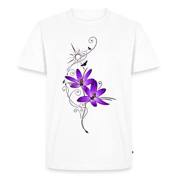 Symboles de crocus violets au printemps - T-shirt Premium bio Homme - blanc - Devant - Nico (187cm)