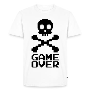 Fin de partie (noir) - T-shirt Premium bio Homme - blanc - Devant - Nico (187cm)