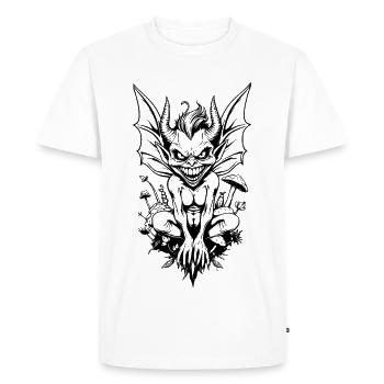 Forest Goblin – Keeper of the Secret Path - Men's Premium Organic T-Shirt - white - Front - Nico (187cm)