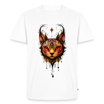Élégance ornementale : Portrait d’un chat. - T-shirt Premium bio Homme - blanc - Devant - Nico (187cm)