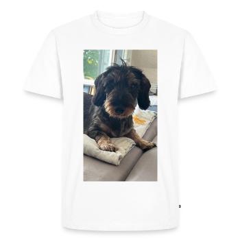 Portrait de chien avec un visage charmant Rachel, Rauhha - T-shirt Premium bio Homme - blanc - Devant - Nico (187cm)