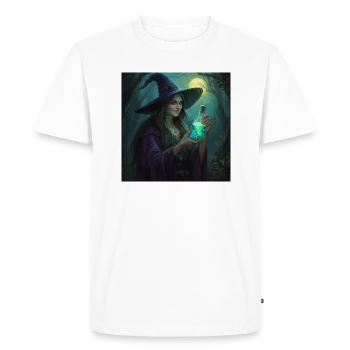 Forest Witch with Glowing Potion - Men's Premium Organic T-Shirt - white - Front - Nico (187cm)
