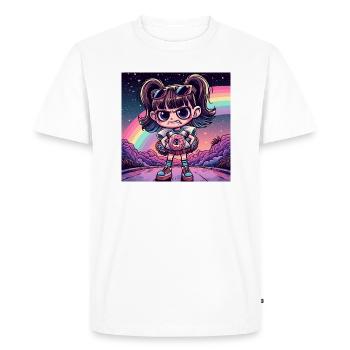 Petit combattant Loli avec beignet - T-shirt Premium bio Homme - blanc - Devant - Nico (187cm)