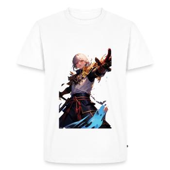 Samouraï des Éléments Maître du Feu et de la Glace - T-shirt Premium bio Homme - blanc - Devant - Nico (187cm)