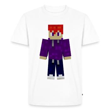 Peau de sweat à capuche Pixel violet - T-shirt Premium bio Homme - blanc - Devant - Nico (187cm)