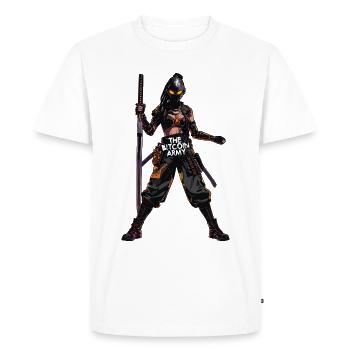 Bitcoin Bazooka - The Bitcoin Army - Samurai 03 - Men's Premium Organic T-Shirt - white - Front - Nico (187cm)