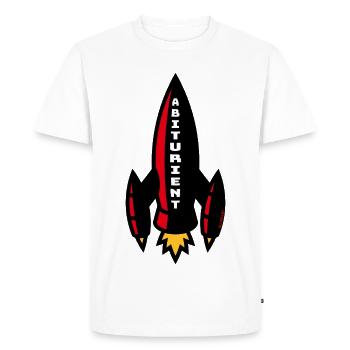 Rocket du lycée (Fin d’études secondaires / 4C) - T-shirt Premium bio Homme - blanc - Devant - Nico (187cm)