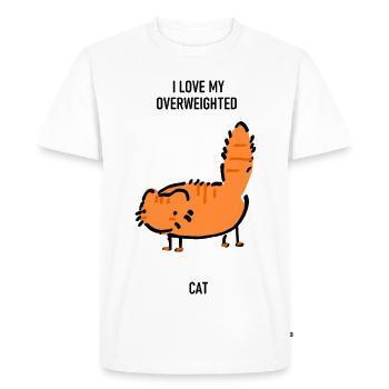 Image hilarante et drôle du gros chat roux - T-shirt Premium bio Homme - blanc - Devant - Nico (187cm)