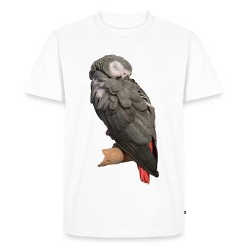 Sleeping Bird Grey Parrot - Men's Premium Organic T-Shirt - white - Front - Nico (187cm)