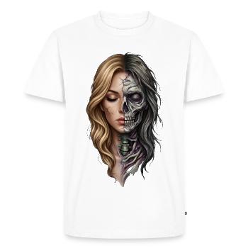 La vie et la mort en portrait - T-shirt Premium bio Homme - blanc - Devant - Nico (187cm)