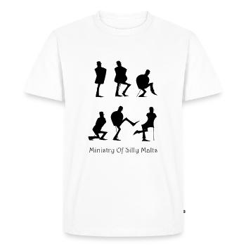 Ministry Of Silly Malts (black) - Men's Premium Organic T-Shirt - white - Front - Nico (187cm)