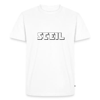 Allez juste raide! - T-shirt Premium bio Homme - blanc - Devant - Nico (187cm)