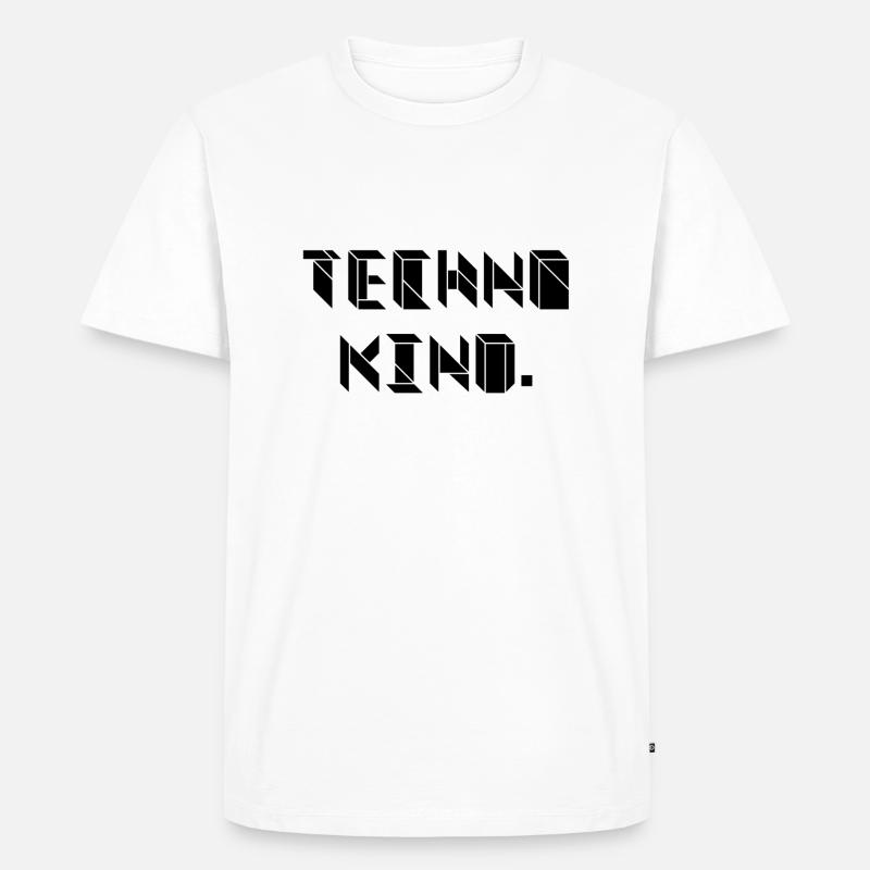 Techno Kind - Männer Premium Bio T-Shirt - Weiß