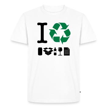 I Recycle - T-shirt Premium bio Homme - blanc - Devant - Nico (187cm)