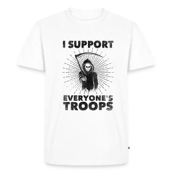 I Support Everyone's Troops (Political /Statement) - T-shirt Premium bio Homme - blanc - Devant - Nico (187cm)