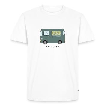 Van with stylized curtain - Men's Premium Organic T-Shirt - white - Front - Nico (187cm)