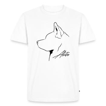 Akita Profil Chiens Chien Wilsigns - T-shirt Premium bio Homme - blanc - Devant - Nico (187cm)